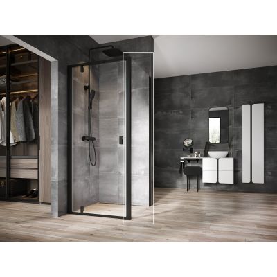 Ścianka prysznicowa 80 cm czarny mat/szkło przezroczyste 90O40300Z1 Ravak Nexty
