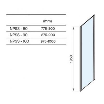 Ścianka prysznicowa 80 cm biały mat/szkło przezroczyste 94O40E00Z1 Ravak Nexty