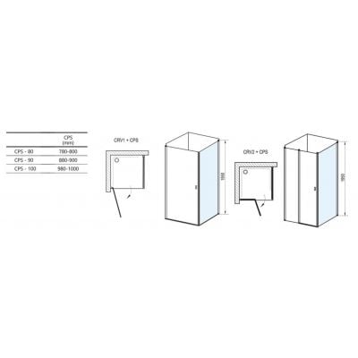 Ścianka prysznicowa 90 cm satyna mat/szkło przezroczyste 9QV70U00Z1 Ravak Chrome