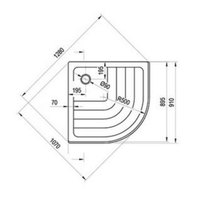 Brodzik półokrągły 90x90 cm biały A207001320 Ravak Ronda
