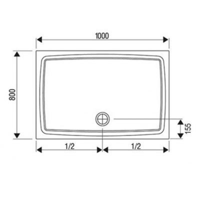 Brodzik prostokątny 100x80 cm biały XA01A401210 Ravak Gigant