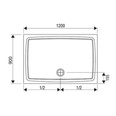 Brodzik prostokątny 120x90 cm biały XA01G701210 Ravak Gigant