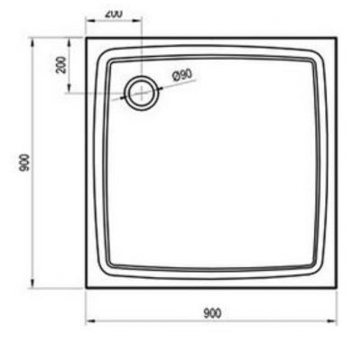 Brodzik kwadratowy 90x90 cm biały XA037711010 Ravak Perseus Pro