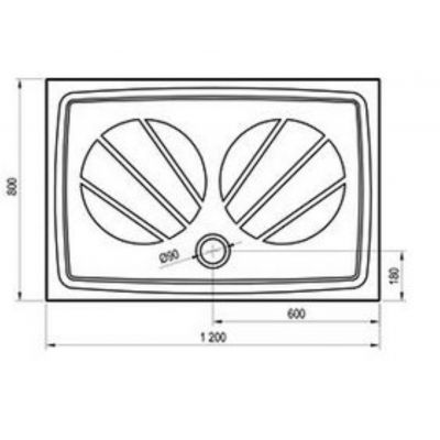 Brodzik prostokątny 120x80 cm biały XA03G401010 Ravak Gigant Pro
