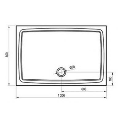Brodzik kwadratowy 120x80 cm biały XA03G411010 Ravak Galaxy Pro Flat