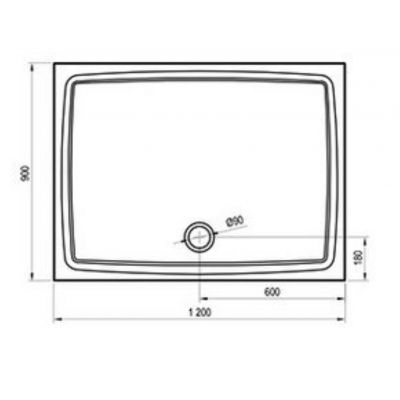 Brodzik prostokątny 120x90 cm XA03G711010 Ravak Gigant Pro