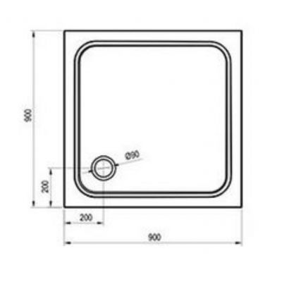 Brodzik kwadratowy 90x90 cm biały XA047701010 Ravak Perseus Pro