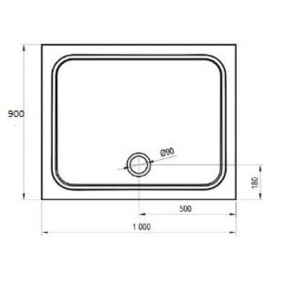 Brodzik prostokątny 100x90 cm XA04A701010 Ravak Galaxy Pro Chrome