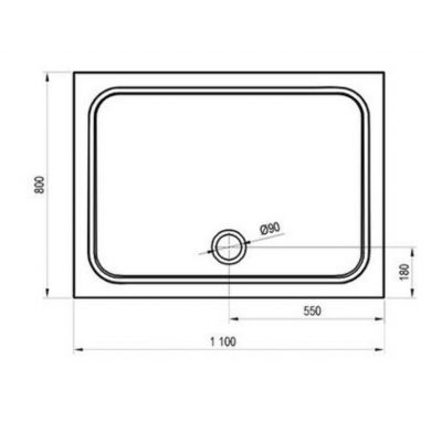 Brodzik prostokątny 110x80 cm biały XA04D401010 Ravak Gigant Pro