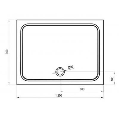 Brodzik prostokątny 120x90 cm biały XA04G701010 Ravak Gigant Pro