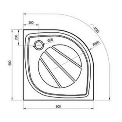 Brodzik półokrągły 90x90 cm biały XA237701010 Ravak Elipso Pro