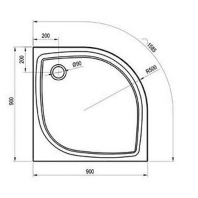Brodzik półokrągły 90x90 cm biały XA237711010 Ravak Elipso Pro