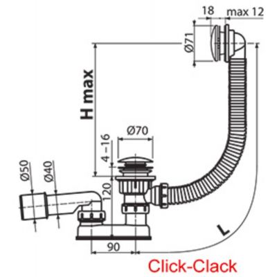 Syfon do wanny chrom X01377 Ravak