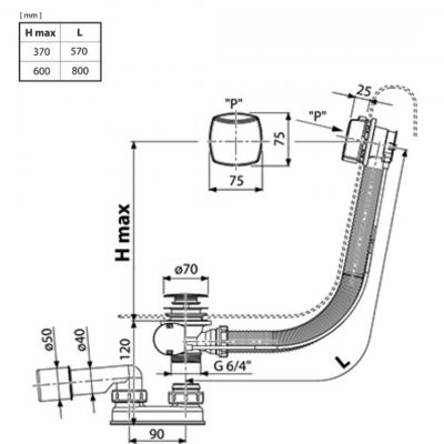 Ravak X01505 syfon do wanny chrom