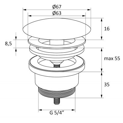 Korek do umywalki biały X01695 Ravak