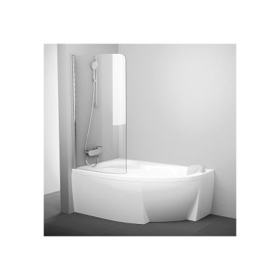 Parawan nawannowy 85 cm 1-częściowy aluminium połysk/szkło przezroczyste 7QLM0C00Y1 Ravak Rosa