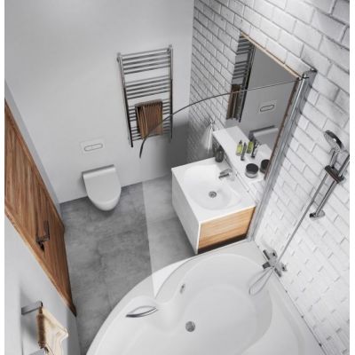 Parawan nawannowy 85 cm 1-częściowy aluminium połysk/szkło przezroczyste 7QLM0C00Y1 Ravak Rosa