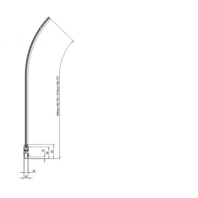 Parawan nawannowy 85 cm 1-częściowy aluminium połysk/szkło przezroczyste 7QLM0C00Y1 Ravak Rosa