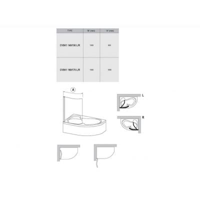 Parawan nawannowy 85 cm 1-częściowy aluminium połysk/szkło przezroczyste 7QLM0C00Y1 Ravak Rosa