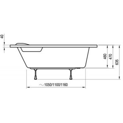 Wanna narożna 160x100 cm lewa biała C461000000 Ravak Asymmetric