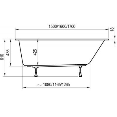Wanna prostokątna 170x75 cm biały C741300000 Ravak Chrome