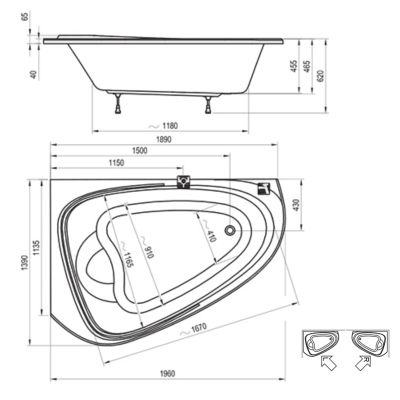 Wanna narożna 196x113.5 cm prawa biała C761000000 Ravak LoveStory