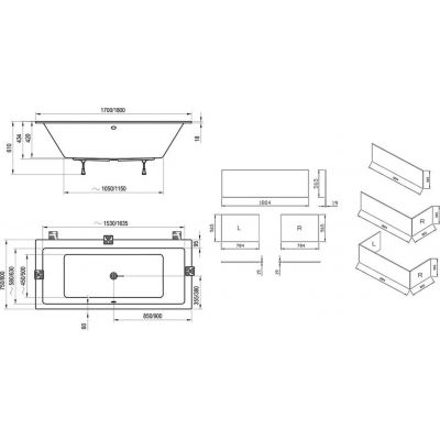 Wanna prostokątna 180x80 cm biały C881300000 Ravak Formy 01 Slim