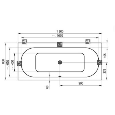 Wanna prostokątna 180x80 cm biała C921300000 Ravak City