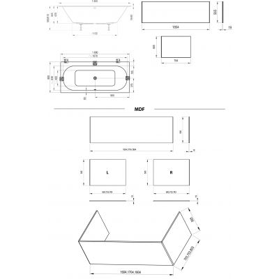 Wanna prostokątna 180x80 cm biała C921300000 Ravak City