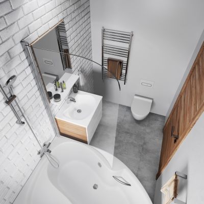 Wanna narożna 160x105 cm prawa biała CL21000000 Ravak Rosa II