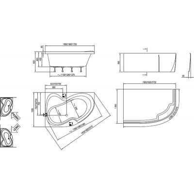 Wanna narożna 160x105 cm lewa biała CM21000000 Ravak Rosa II