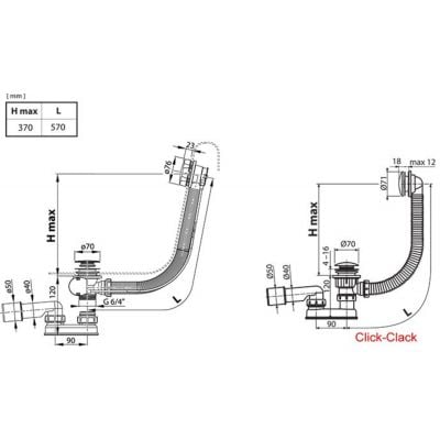 Syfon do wanny czarny X01746 Ravak