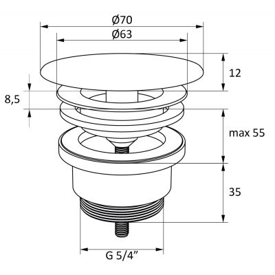 Korek do umywalki X03069 Ravak Flat