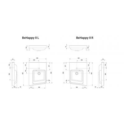 Umywalka 66.5x50 cm ścienna biała XJAL1100001 Ravak BeHappy II