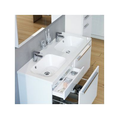 Umywalka 120x49 cm prostokątna podwójna biała XJG01112000 Ravak Chrome