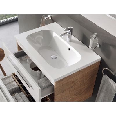 Umywalka 80x49 cm prostokątna meblowa biała XJG01180000 Ravak Chrome