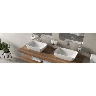 Umywalka 50x31 cm prostokątna nablatowa biała XJX01150001 Ravak Uni