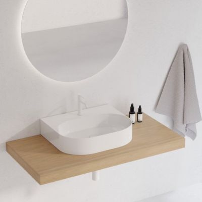 Umywalka 55x45 cm półokrągła ścienna-nablatowa biała XJX01155004 Ravak Ceramic