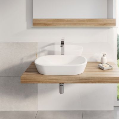 Umywalka 60x40 cm owalna nablatowa biała XJX01160001 Ravak Ceramic