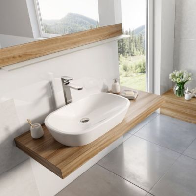 Umywalka 60x40 cm owalna nablatowa biała XJX01160001 Ravak Ceramic