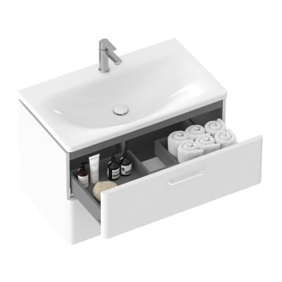 Umywalka 80x46.5 cm prostokątna meblowa biała XJX01280000 Ravak Balance