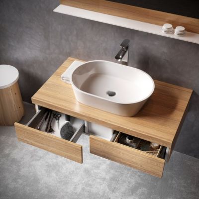 Umywalka 58x40 cm owalna nablatowa biała XJX01358000 Ravak Solo