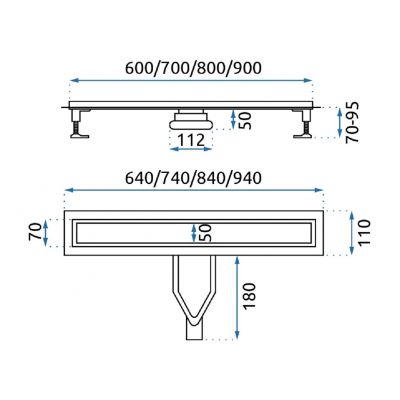 Odpływ liniowy 60 cm stal REAG2705 Rea Neox Superflow