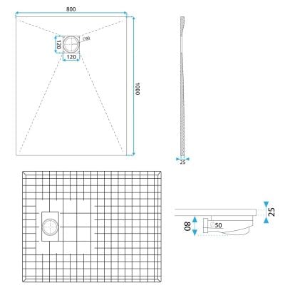 Brodzik prostokątny 100x80 cm biały REAK3906 Rea Magnum