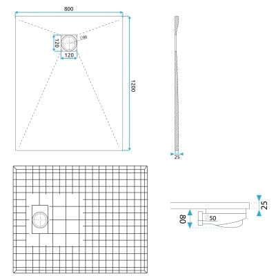 Brodzik prostokątny 120x80 cm biały REAK3908 Rea Magnum