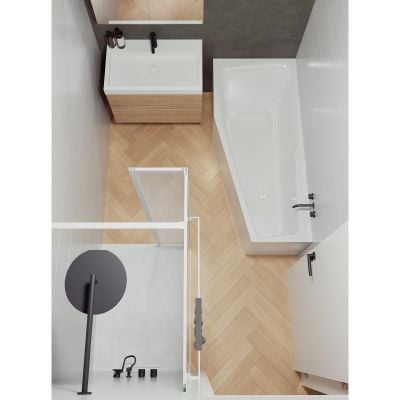 Wanna narożna 170x90 cm lewa biała B114006005 Riho Rethink Space
