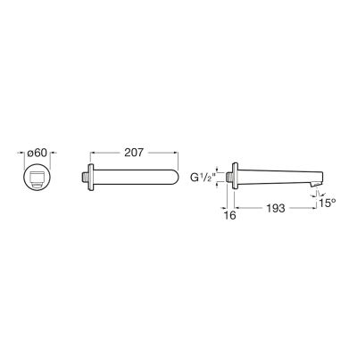 Roca Aqua A525310800 wylewka do baterii wannowej chrom