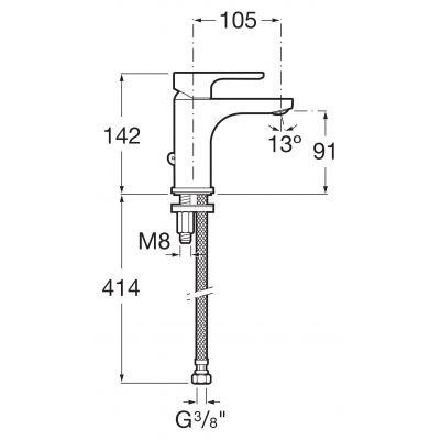 Roca L-20 A5A3E09C00 bateria umywalkowa stojąca chrom