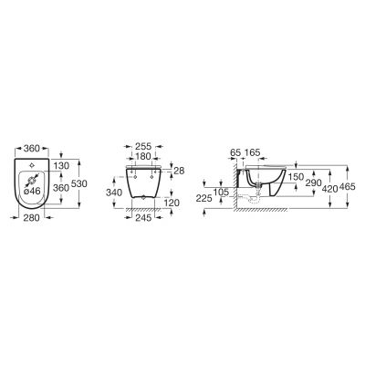 Bidet wiszący biały A357685S00 Roca Ona