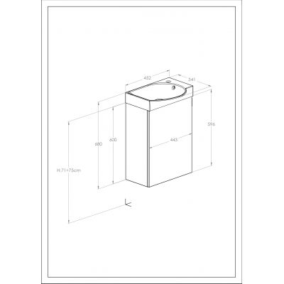 Umywalka z szafką 45.2 cm niebieską A852448538 Roca Ravell